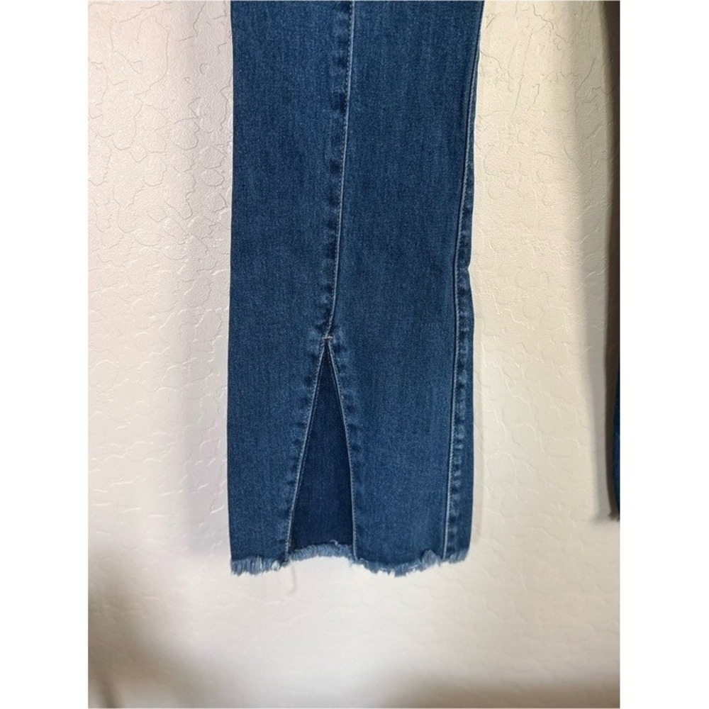 Kancan Flare Jeans Women's Sz 30 Blue Raw Hem Back Slit High Rise 154935 - Picture 7 of 8